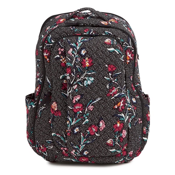 Vera Bradley Handbags - 🌷 Vera Bradley Large Travel Backpack “Perennials Noir Dot”. NWT